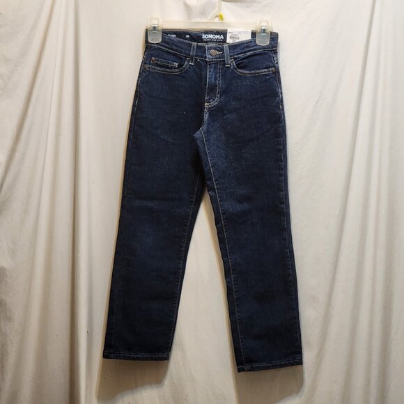 Sonoma Blue Jeans Straight Leg Adjustable Waist Stretch Boys 8 Slim New - Picture 1 of 5
